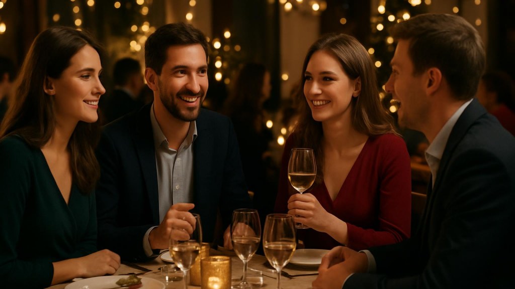 Capodanno single a Mantova: cenone, serata e nuove conoscenze Gruppo di adulti in contesto conviviale per Capodanno